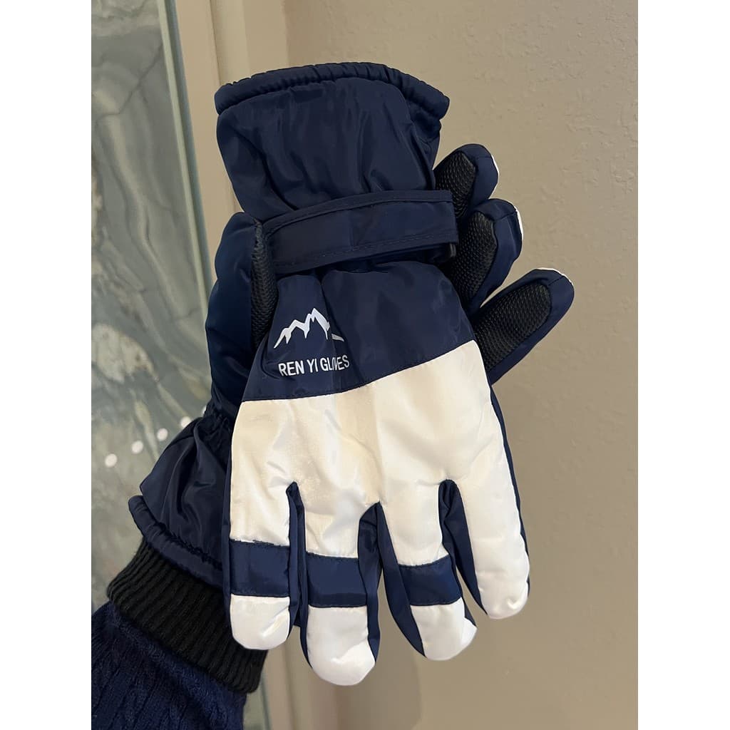Luvas de esqui masculinas forro de lã de inverno espessamento quente à prova de vento à prova de frio à prova d'água cic