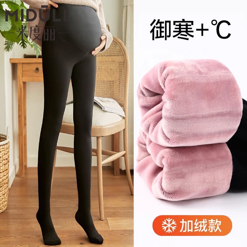Mulheres grávidas leggings meias leggings inverno forro de lã engrossado meia-calça outono inverno exterior usar meias q