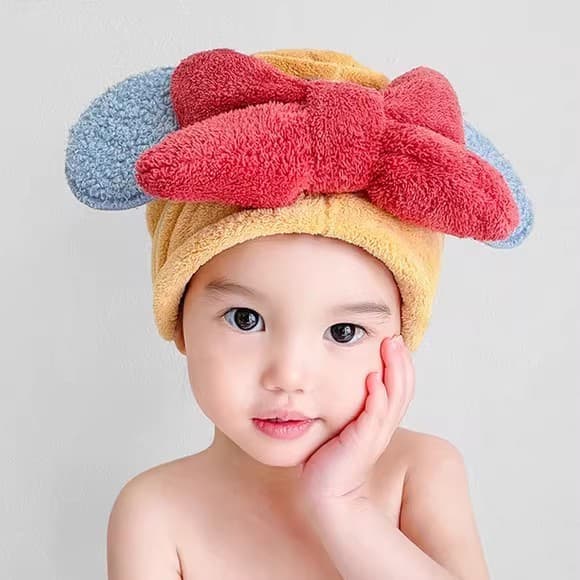 Princesa touca de secagem de cabelo crianças especial toalha de secagem de cabelo arco Shampoo toalha de cabelo menina b