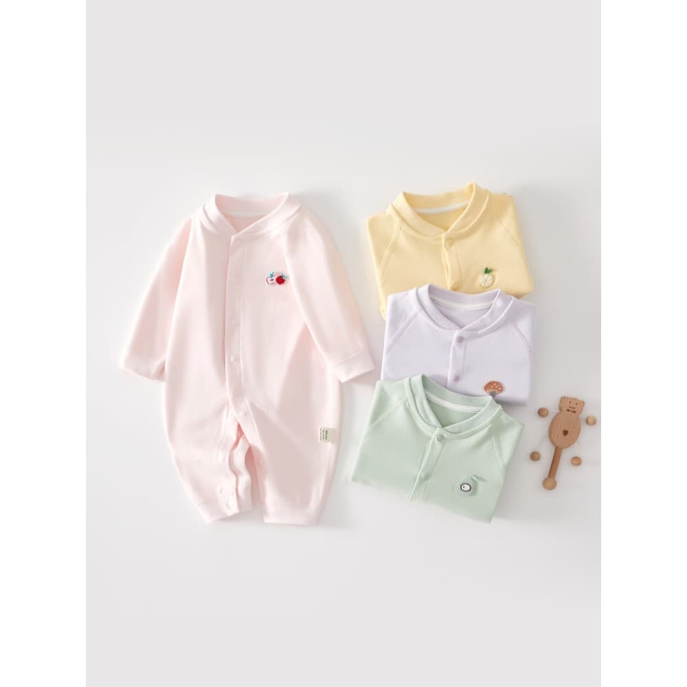 Roupas de bebê primavera outono estilo fino puro algodão recém-nascido macacão de manga comprida desossado Bottoming rou