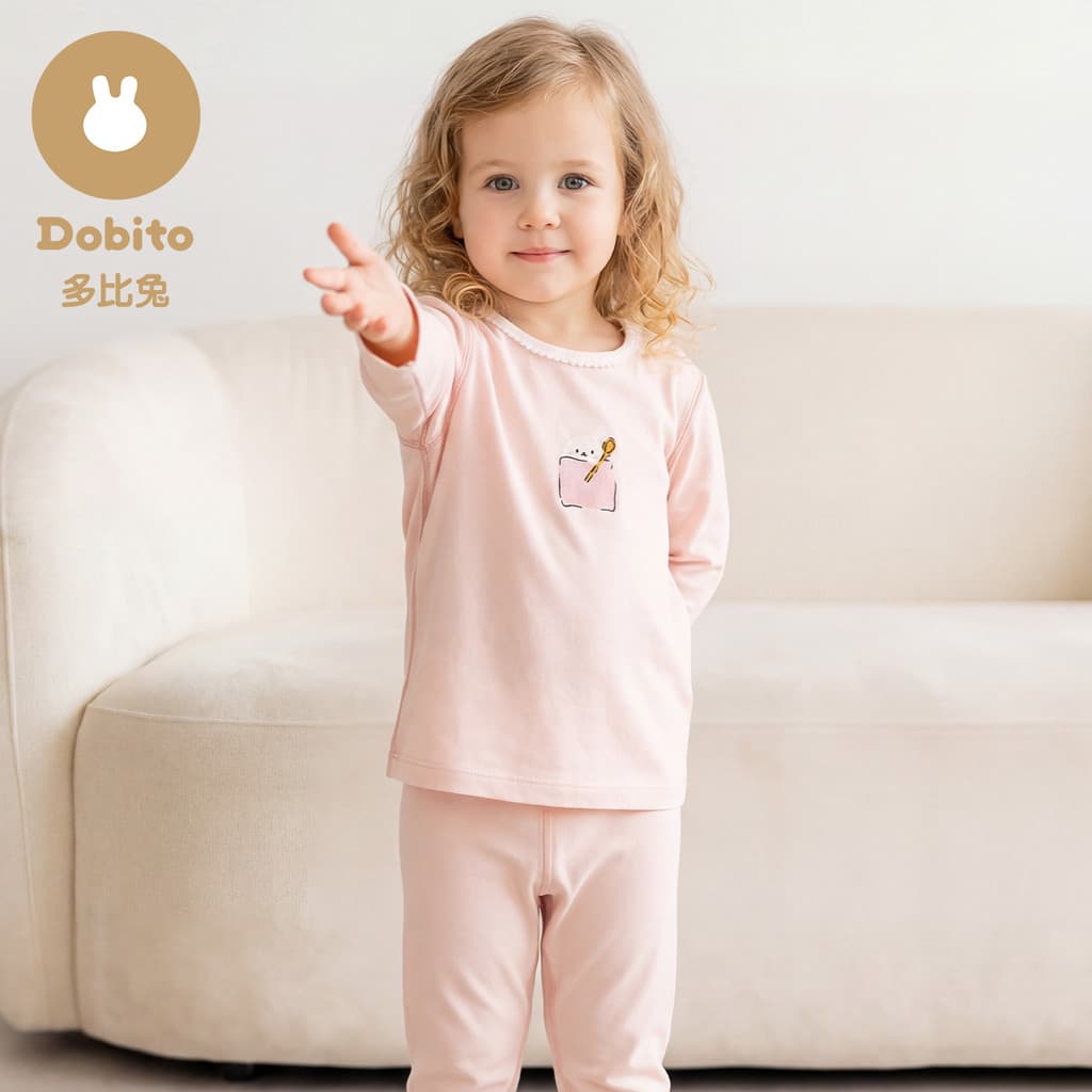Dobito/dobito coelho 2026 novo Ultra-fino Lyocell ar condicionado roupas menino bebê pijamas crianças roupas de casa fem