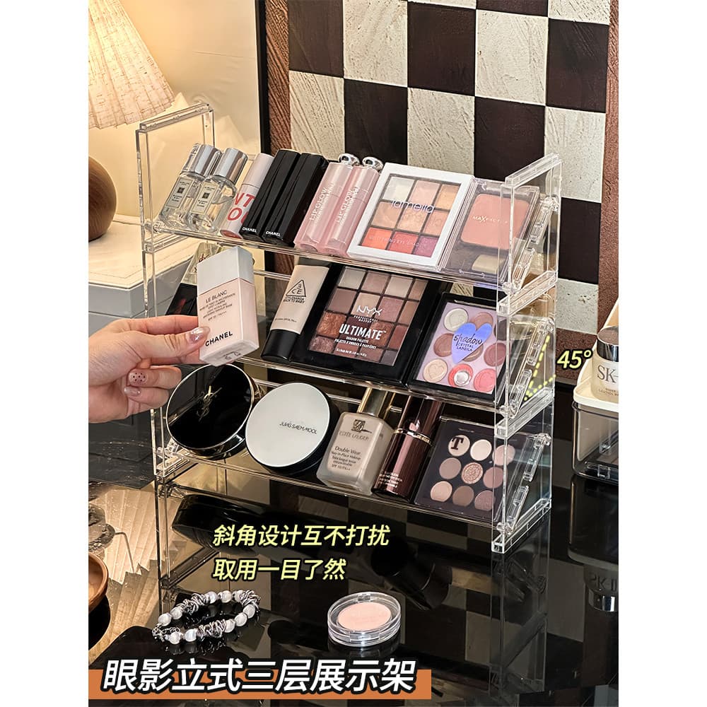 Paleta de sombra acrílica caixa de armazenamento batom em pó cosméticos prateleira Desktop Multi-camada unha polonês maq