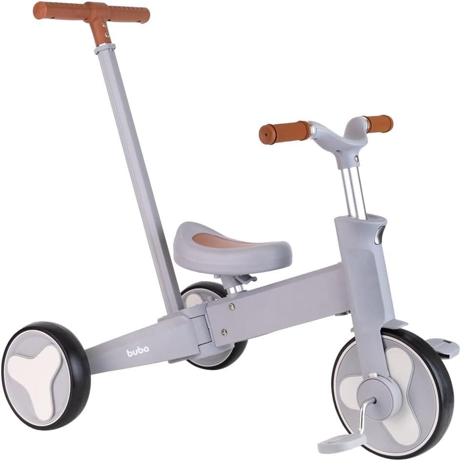 Triciclo Multifuncional 5 em 1 Infantil  Baby Cinza Buba