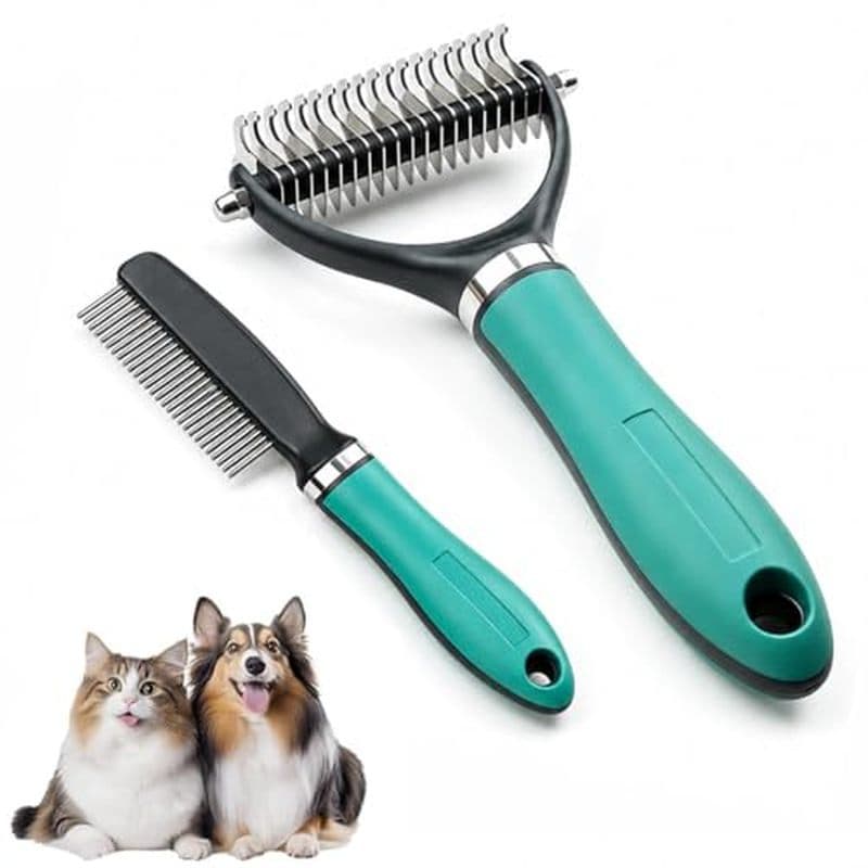 Ferramenta De Escova Para Cuidados Com Animais De Estimação , Pente Desmatamento Dupla Face Gatos & amp ; Cães , Segura