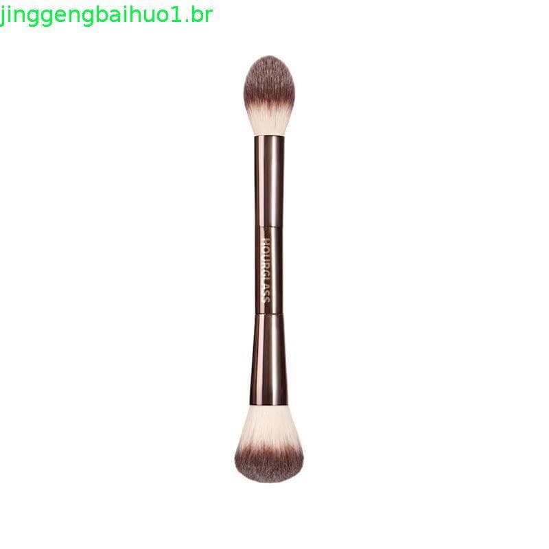 Ampulheta ampulheta pincel de maquiagem de duas cabeças luz suave pincel de pó solto Blush pincel de maquiagem macio pin