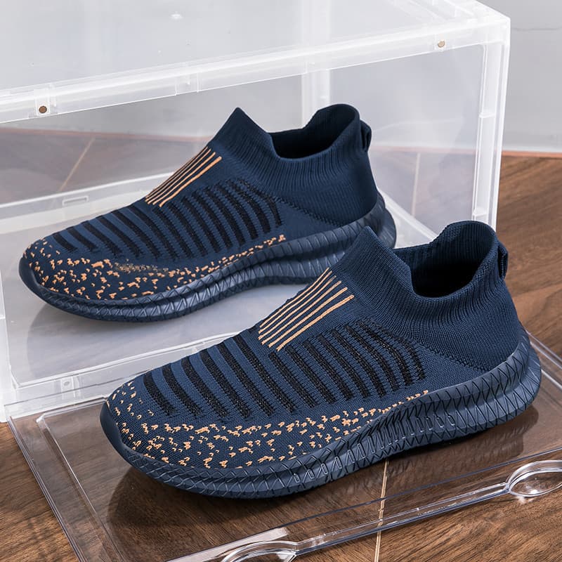Sapatos masculinos de verão, camada única, leve, respirável, sola macia, esportes, sapatos de malha Casual, meias de mal