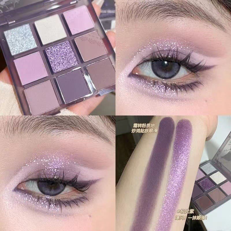 Menina Dreamland paleta de sombras de nove cores fosco perolado fino piscando fumado cinza roxo cos menina quente puro d