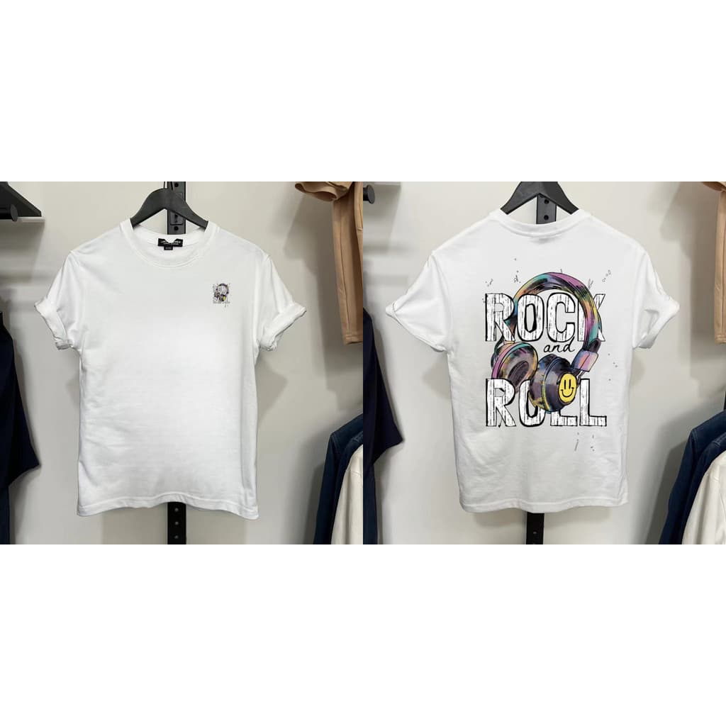 Jj Cut Label Masculino Verão Puro Algodão Em Torno Do Pescoço Slim-fit Simples Frente Traseira Impressão Confortável Res