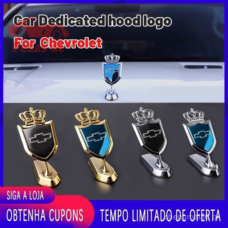 [Promoção] Emblema Metálico 3D Modificado de Alta Qualidade para Chevrolet, Adesivo Decorativo para Capô WKU0