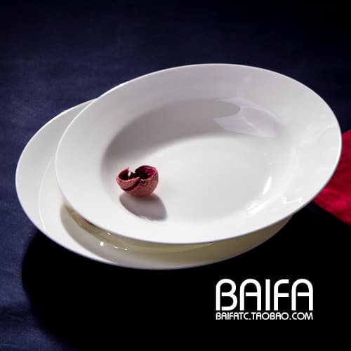 Criativo doméstico puro osso branco china placa de sopa profunda china cerâmica prato vegetal macarrão prato salada prat