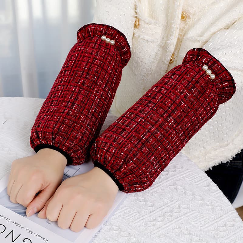 Outono inverno novo estilo mangas de pérola feminino adulto estudantes mangas curtas fofas mangas de trabalho jaqueta An