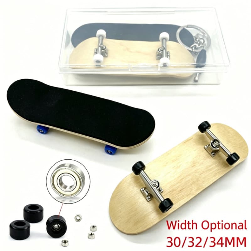 30mm 32mm 34mm Profissional Maple Wood Dedo Skate Rolamento Roda Suporte De Liga Brinquedo