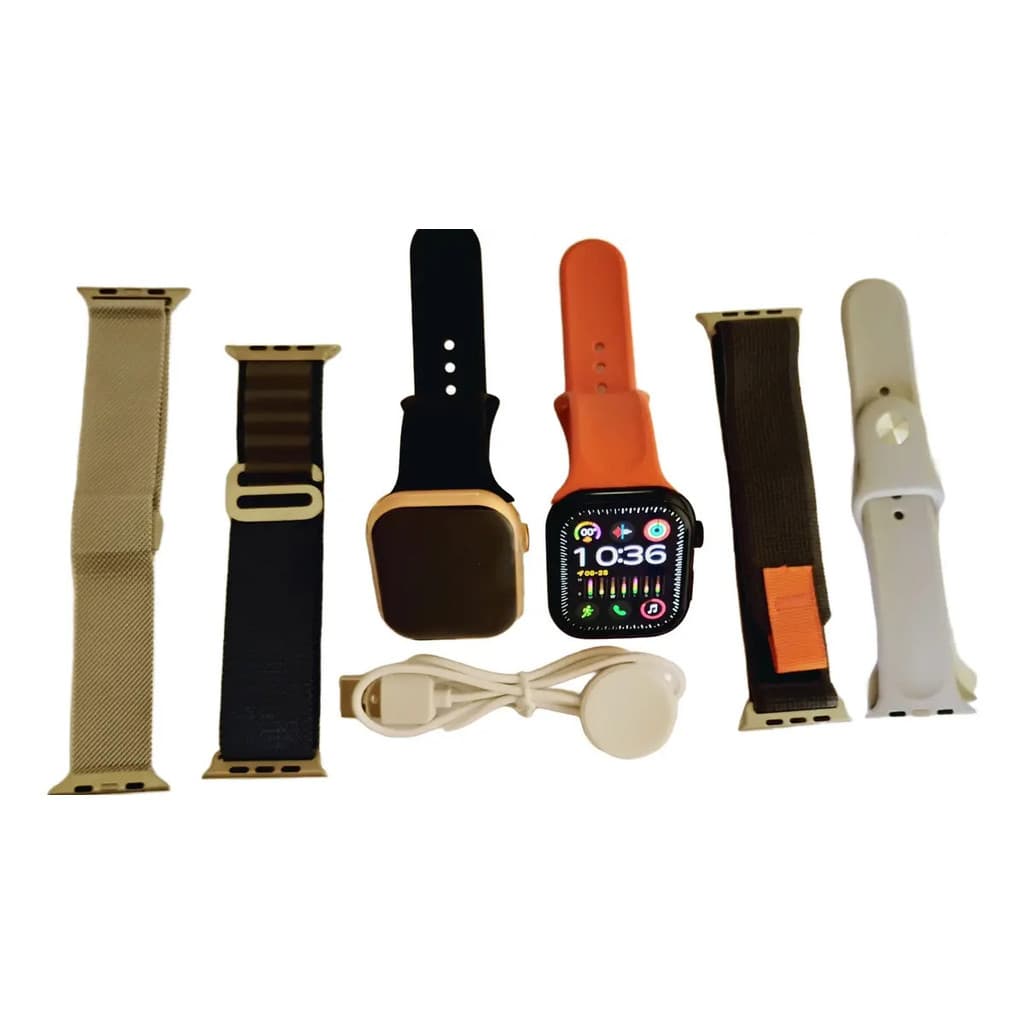 Smartwatch Bazik Prime W48 Pro Max Serie 9 de 44 mm com GPS e 5 Pulseiras Variadas