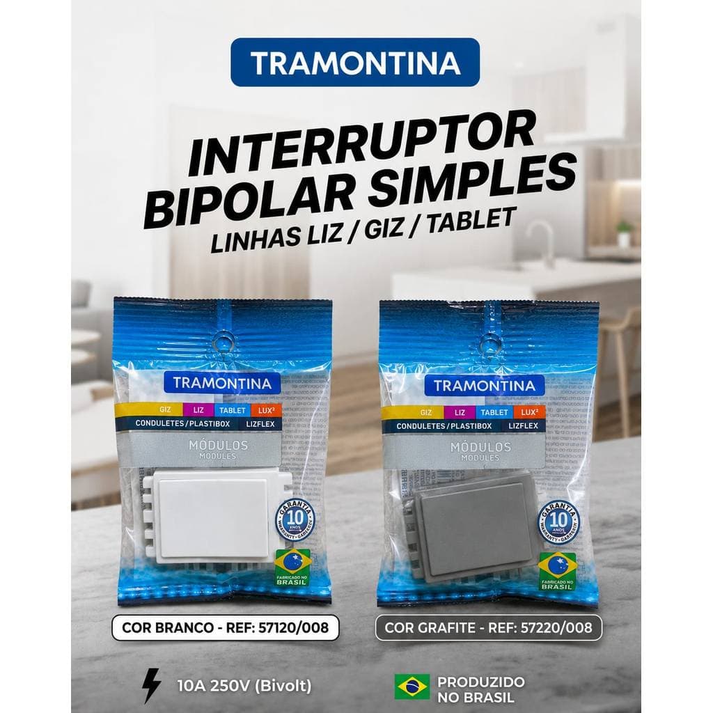 Modulo Tramontina Interruptor Bipolar Simples 10A