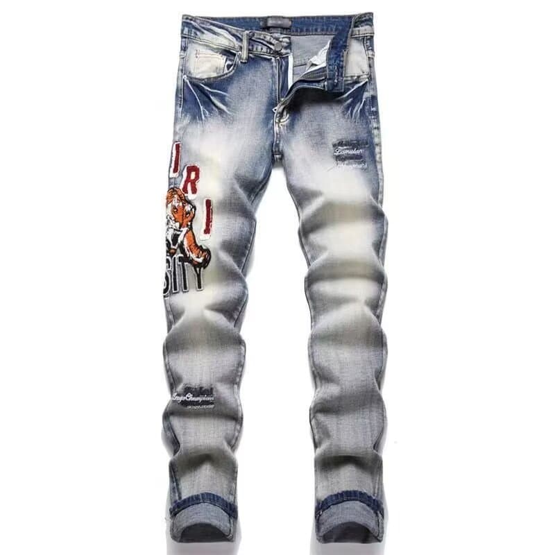 Calça masculina retrô Slim fit Skinny calça masculina rasgada calça Jeans feminina
