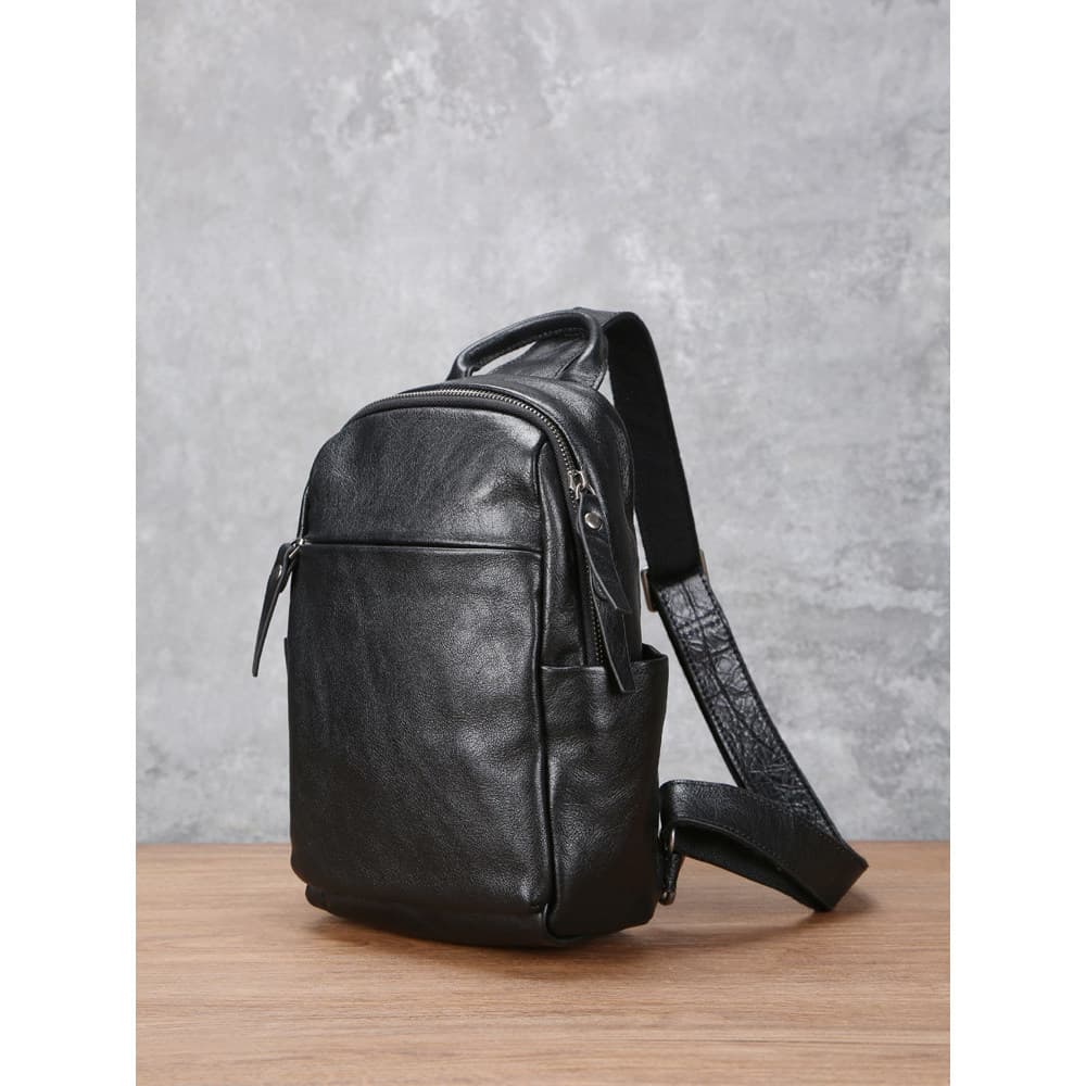 Novo estilo de couro genuíno bolsa de peito masculina na moda pequena mochila primeira camada vegetal curtido bolsa mens