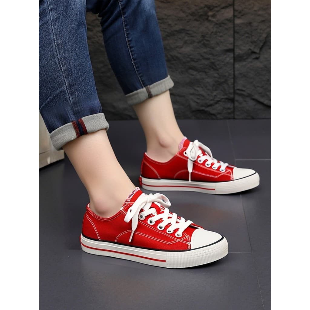 Estilo Preppy lona e couro rendas homens mulheres mesmo estilo casal sapatos femininos tênis casuais sapatos de estudant