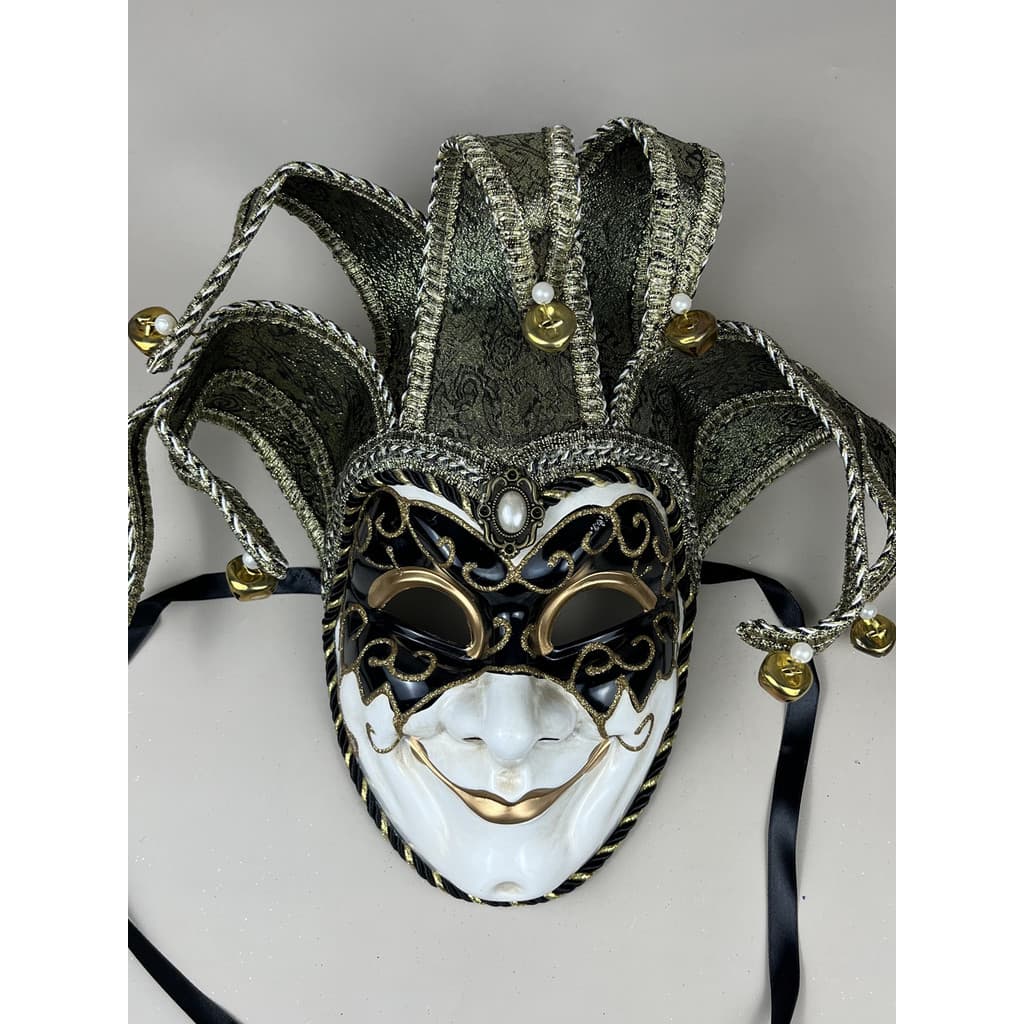 Máscara de palhaço de Veneza Retro Bell Decoração Masquerade Party Props Máscara Adulto