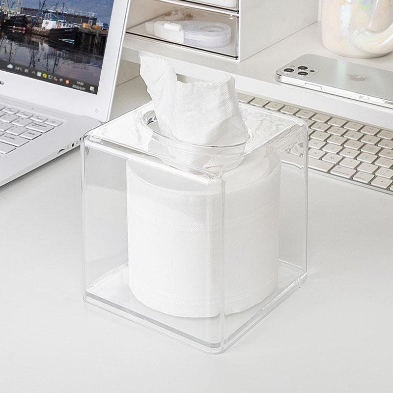 Caixa de tecido transparente acrílico quadrado estilo criativo perfuração-livre à prova dwaterproof água luz luxo High-E