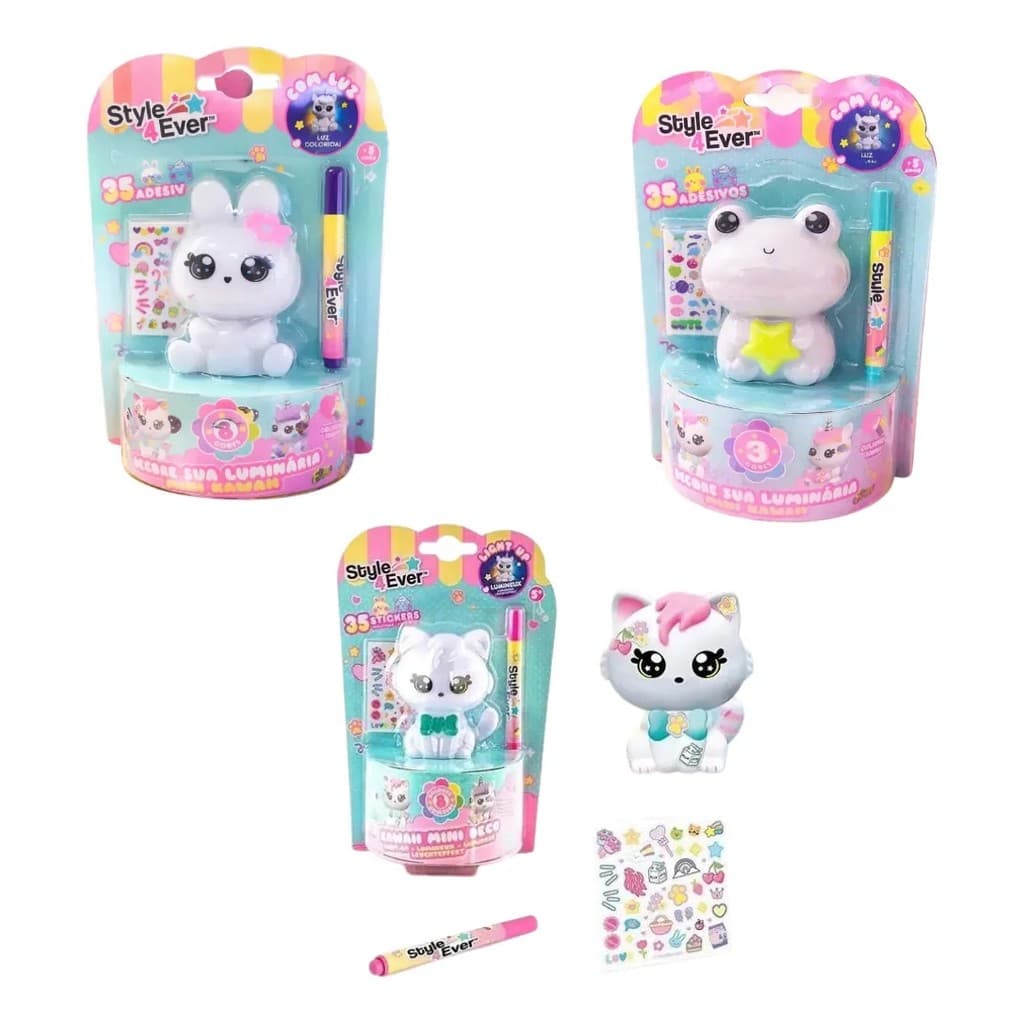 Decore Sua Luminaria Infantil Brinquedo Mini Kawaii Sortida