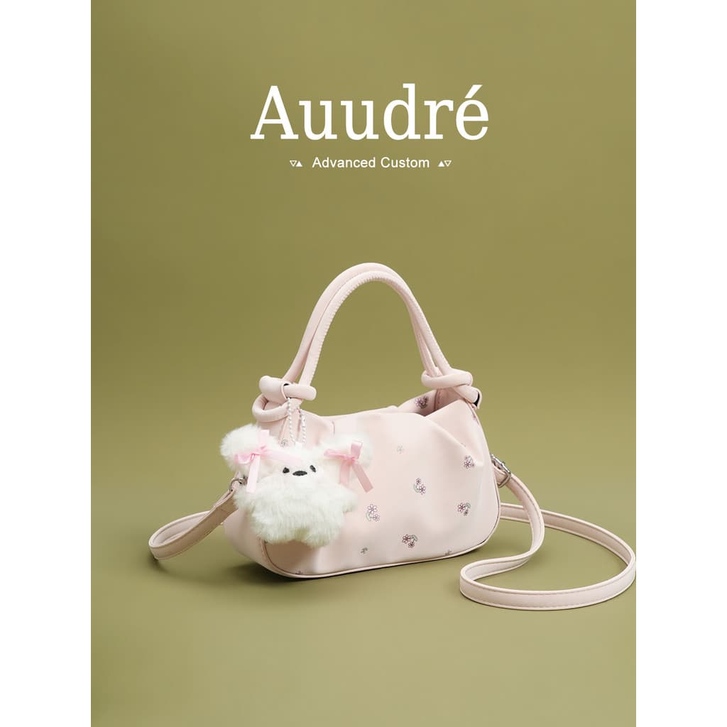 bolsa feminina Bolsa Auudre nicho Design plissado rosa bolsa feminina 2026 novo estilo verão moda Cross-body bolsa peque