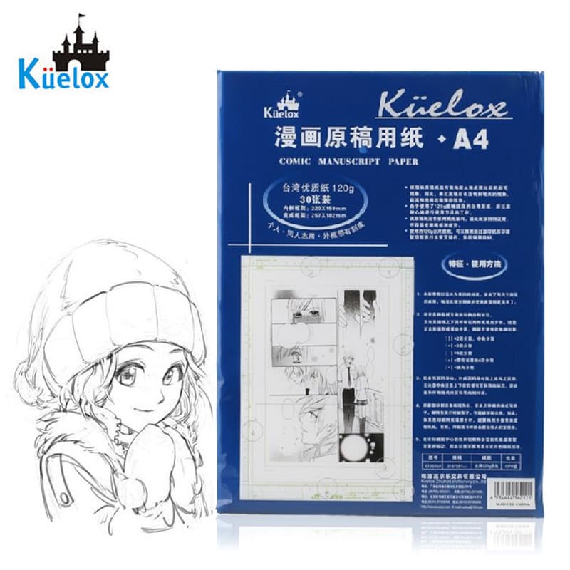 Goerle Comic Original Rascunho de Papel Estudante A4/B4 com Escala Papel de Desenho 120g/30 Páginas Papel de Desenho Bra