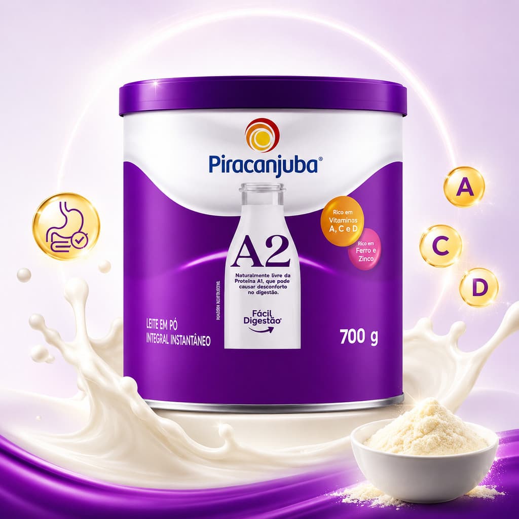 Leite em Pó A2 Integral Instantâneo Piracanjuba Lata 700g