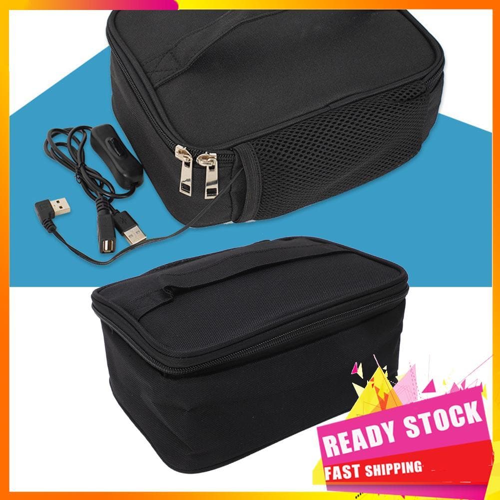 Gfgfgfgg Lancheira elétrica aquecida, bolsa com isolamento usb para aquecer alimentos, para carro, viagem, escritório,