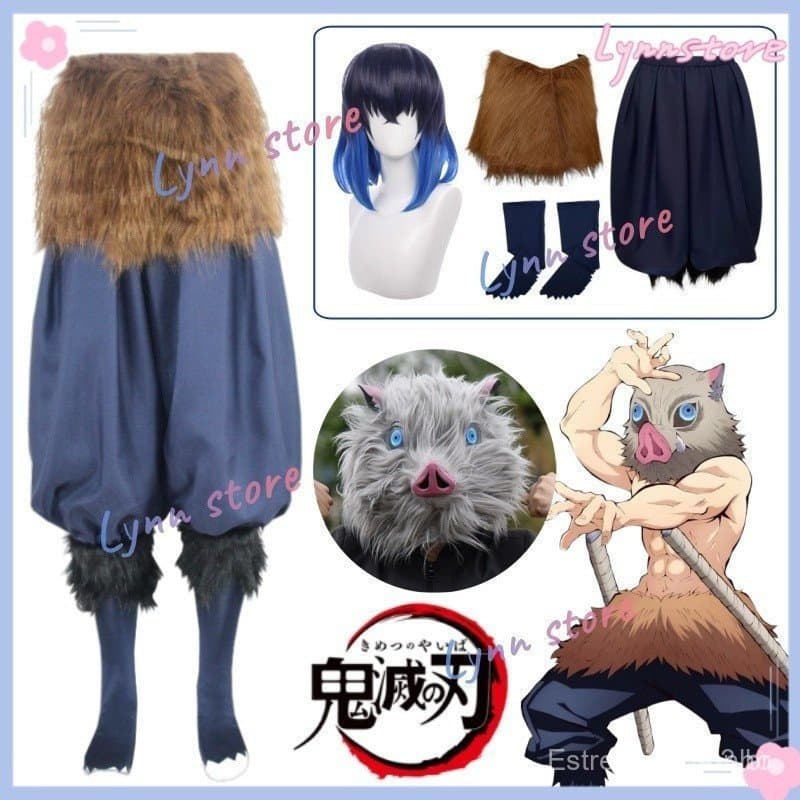 Peruca de Cosplay Inosuke de Demon Slayer , Fantasia Porco de Anime KIMETSU NO YAIBA Carnaval SKX8 UO9Z