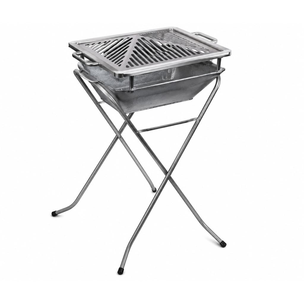 Suporte Churrasqueira Gengiskan Retangular 1 Peça 71cm Alto Churrasco Fácil Praticidade