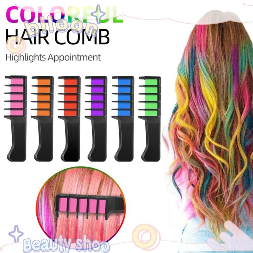 Pente De Giz De Cabelo BLLOON , Tintura Temporária Lavável , Mini Marcador De Descartável De 6 Cores