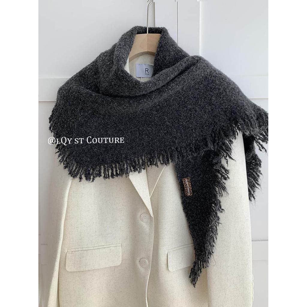 Li Qiaoyou 2025 novo estilo xale de lã feminino outono inverno High-End borla cachecol temperamento All-Match cachecol q