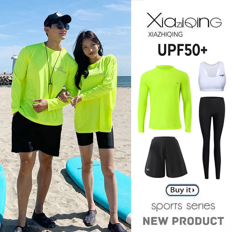 Terno de mergulho feminino maiô calças de manga comprida medusa terno protetor solar Split maiô Rafting mergulho surf ca