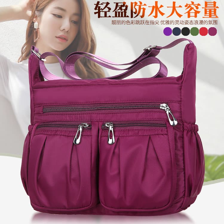 2023 novo estilo Oxford pano mensageiro saco feminino simples náilon feminino saco All-Match médio-Ag