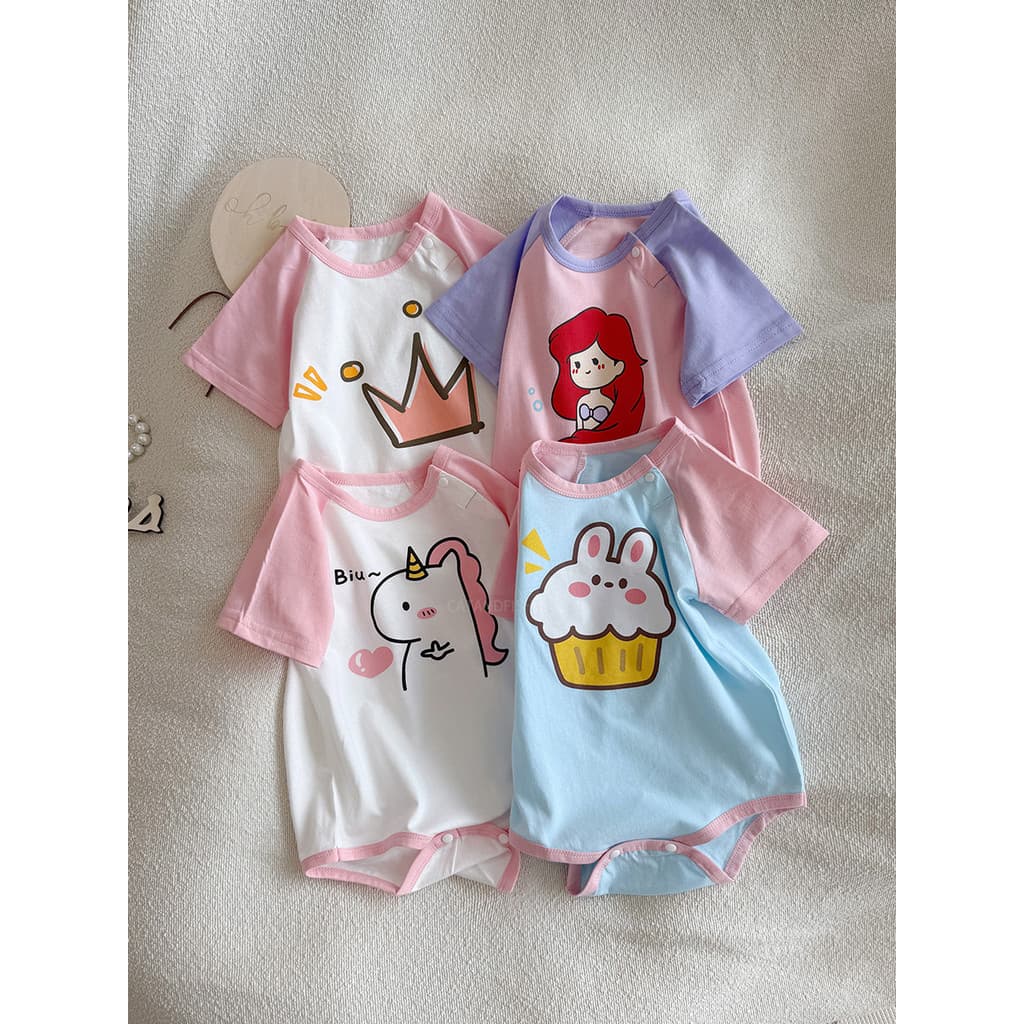 Meninas bebê roupas de verão de manga curta roupas de bebê recém-nascido puro algodão meia manga macacão recém-nascido c