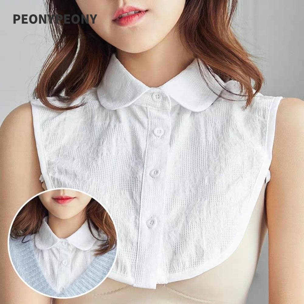 Colar Falso De Camisa Peônia , Gravata Falsa Ajustável De Renda , Acessórios De Roupas Destacáveis , Algodão Para Mulher