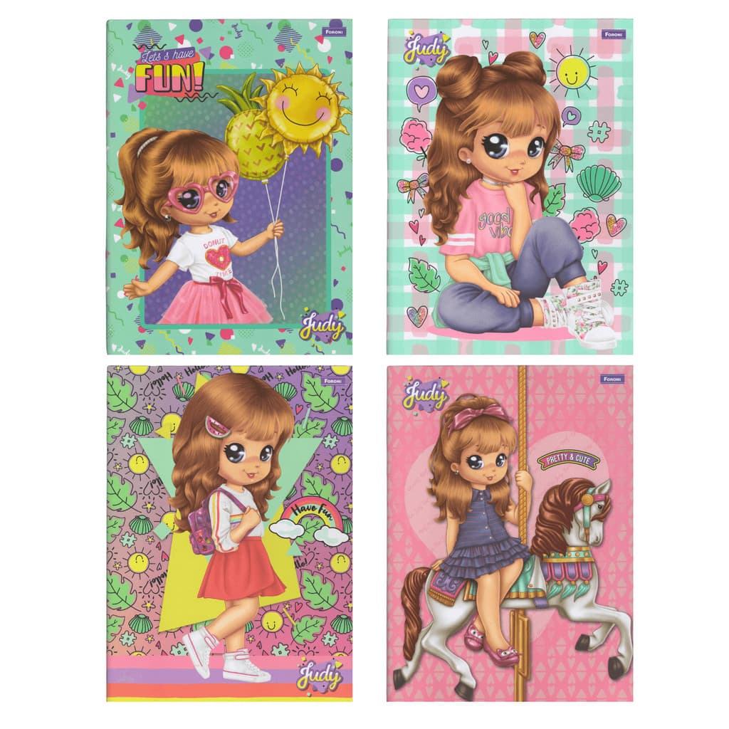 Caderno Costurado Capa Dura 1x1 - 96 Folhas - Judy - Foroni UNICA