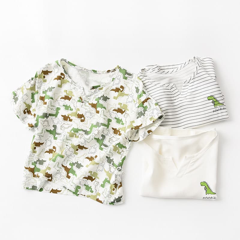 Camiseta Extra pequena com decote em V de manga curta, meninos, meninas, desenhos animados, manga curta, roupas de verão