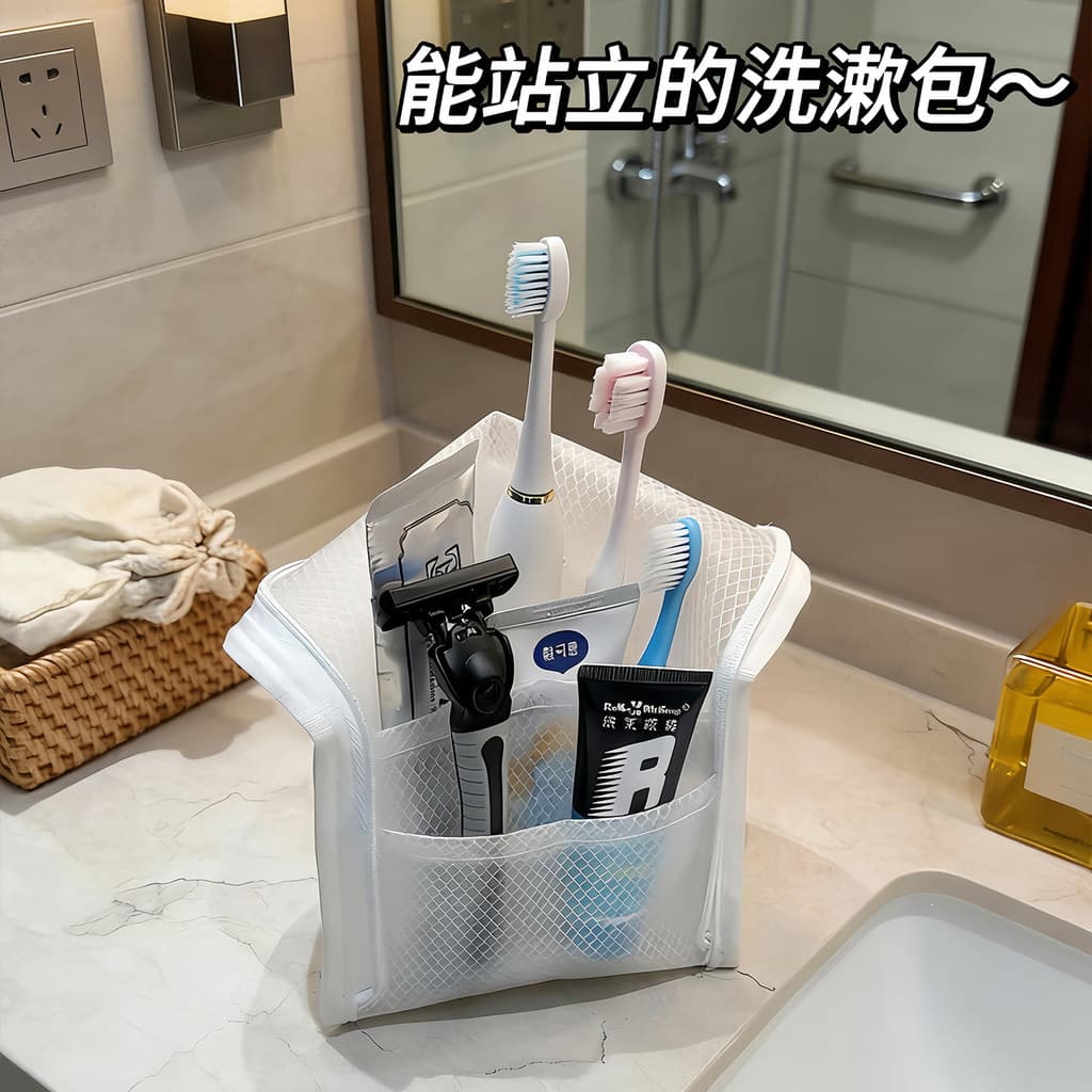 Bolsa de higiene pessoal Standable, bolsa de higiene pessoal para viagem de negócios, homens e mulheres, em camadas, por