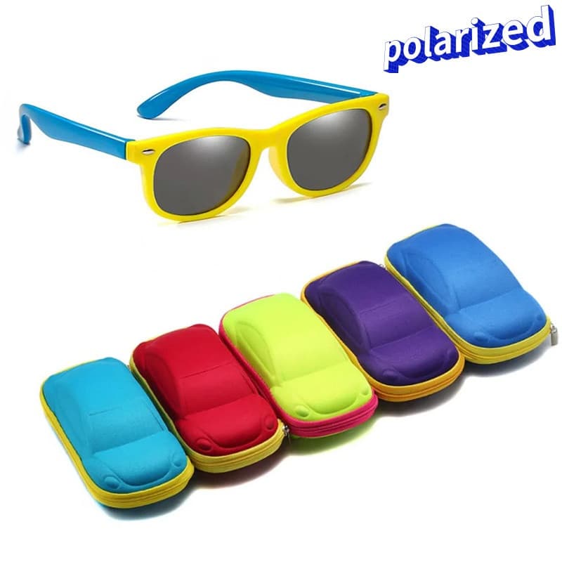 (Polarizado) Óculos de sol de Silicone para crianças (com caixa) Óculos de sol de segurança para crianças ao ar livre Pr