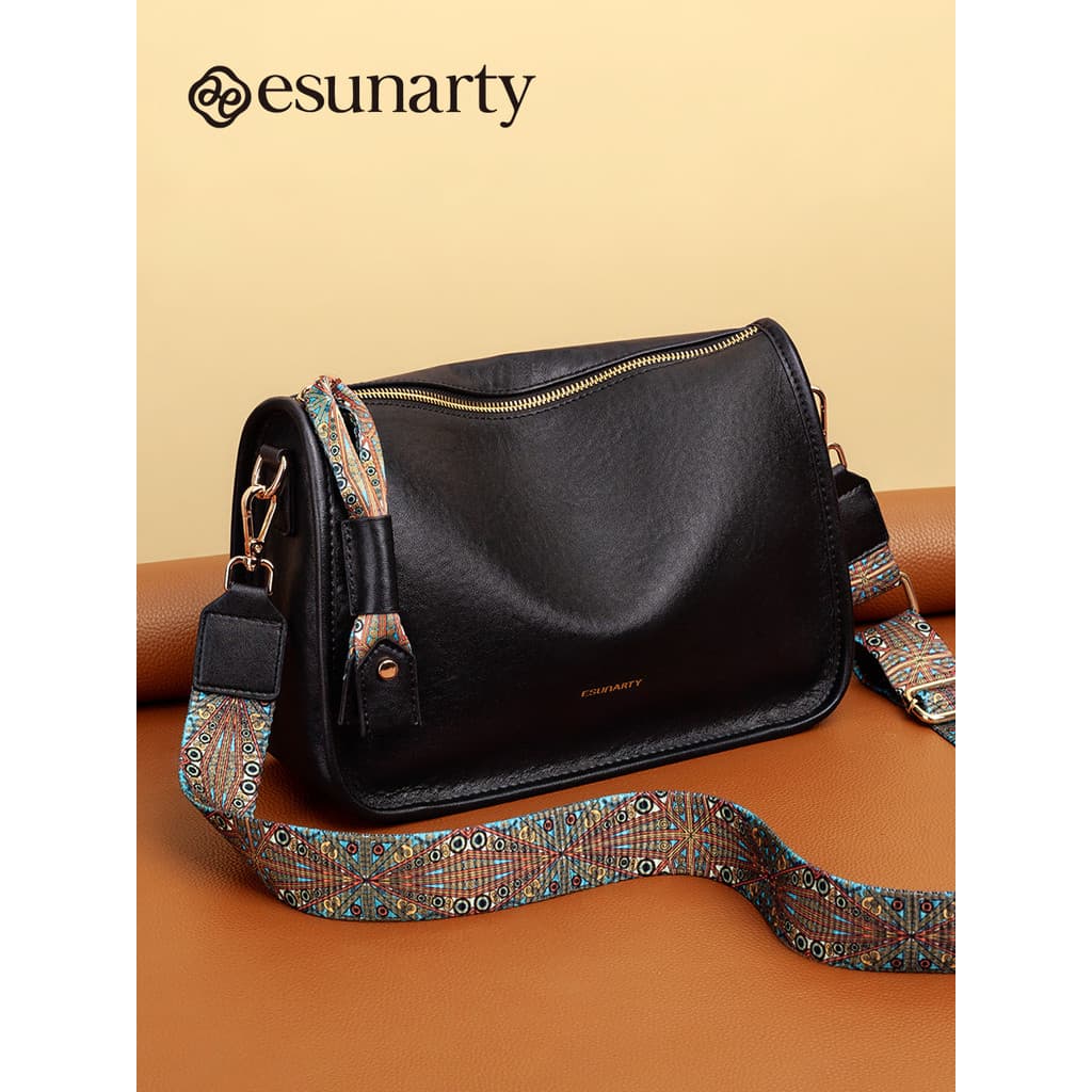 Bolsa mensageiro feminina de couro genuíno 2026 novo estilo de couro de grande capacidade alça de ombro larga bolsa de t