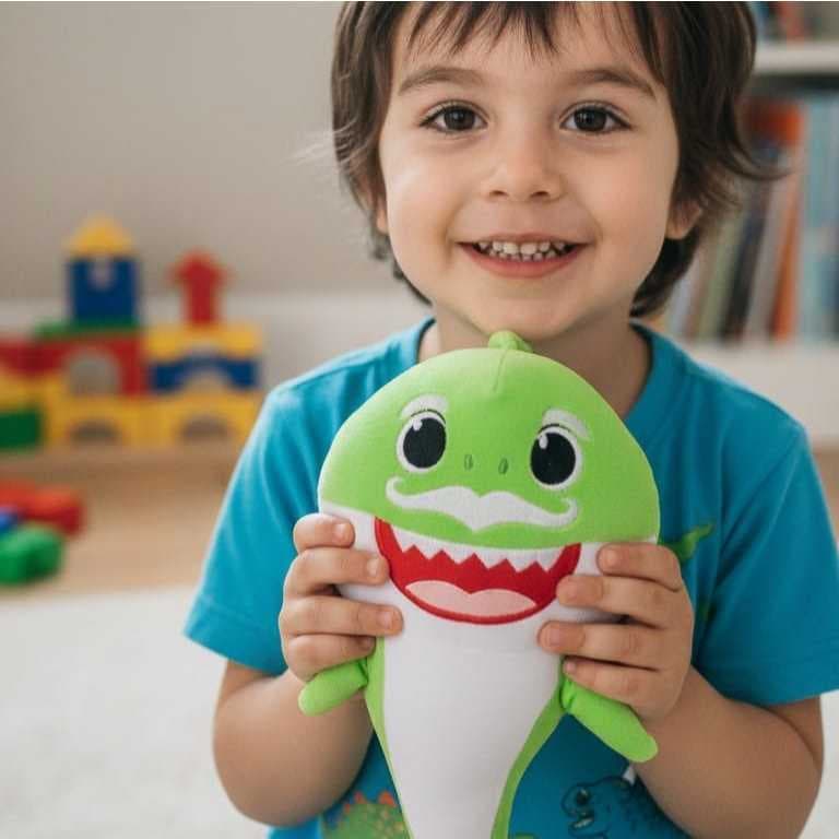 Pelúcia baby shark tubarão Cor aleatória