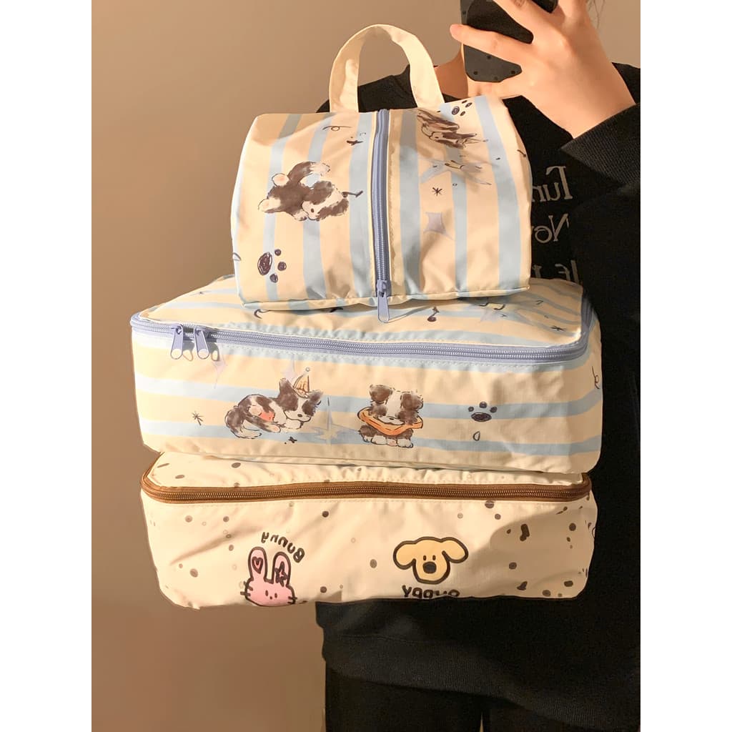 Saco de armazenamento de viagem bonito dos desenhos animados saco de embalagem de roupas mala saco de embalagem de roupa
