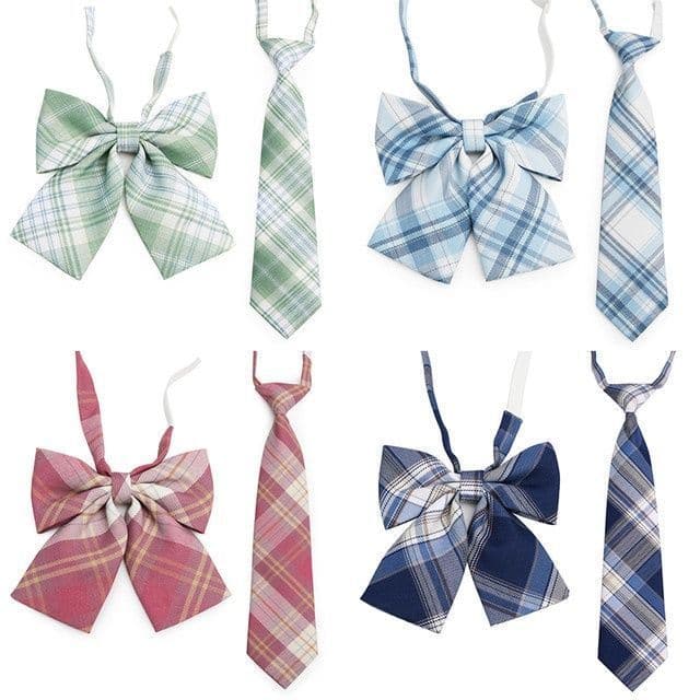 Japonês xadrez jk gravata borboleta flor gravata feminina estilo Preppy formatura foto livre gravata borboleta camisa te