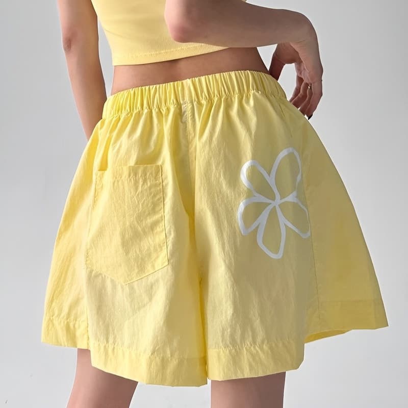 Shorts Esportivos Casuais Femininos , Calças Largas Versáteis De Cintura Alta De Verão