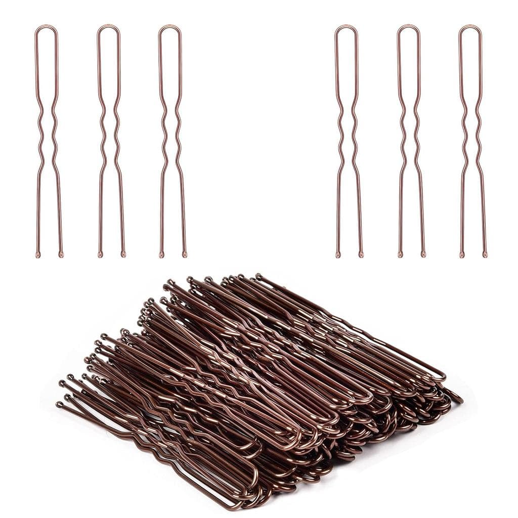Grampos de Cabelo em Forma de U, IKOCO Grampos de Cabelo de 2,4 Polegadas para Mulheres com Caixa de Armazenamento, Marr