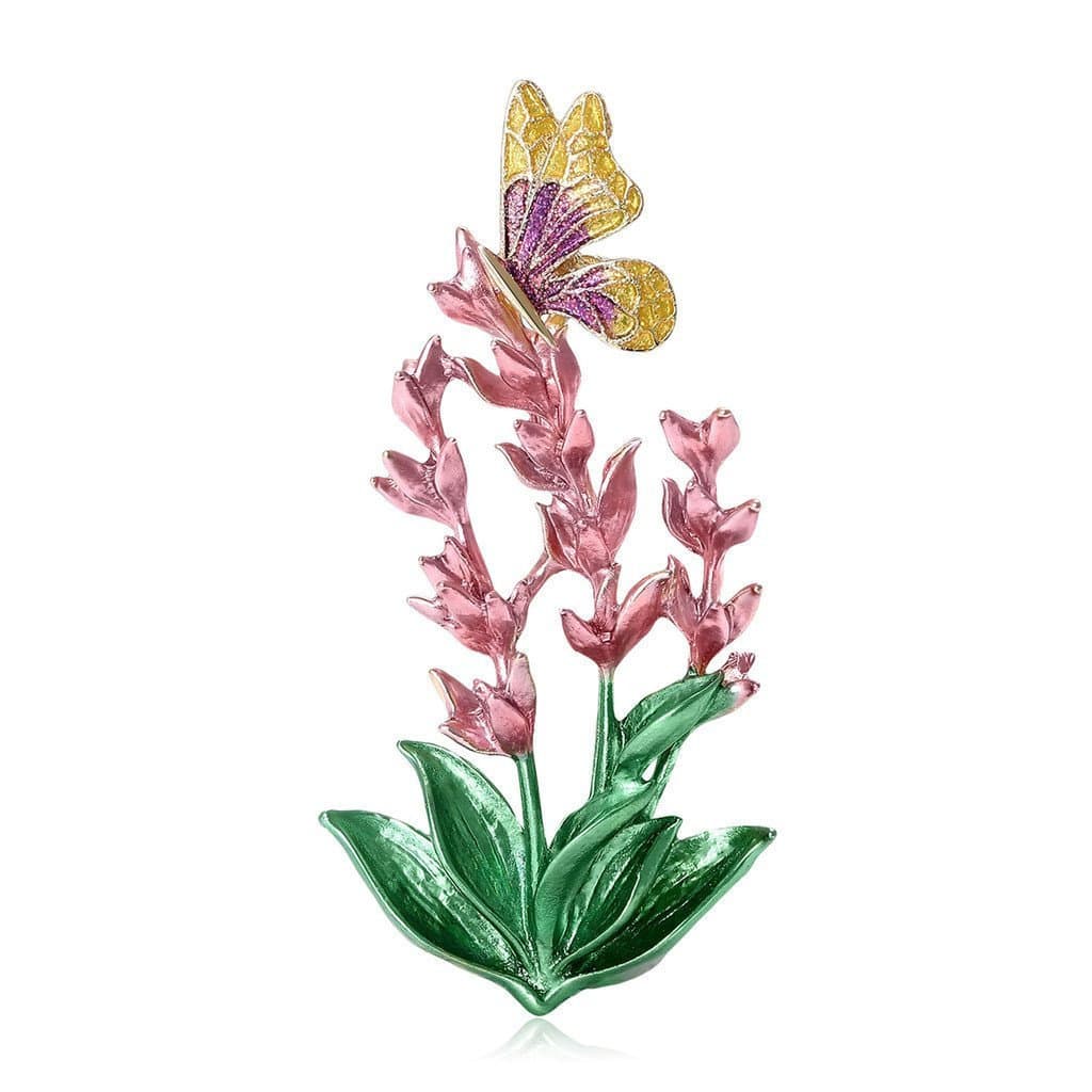 Elegante generoso liga esmalte lavanda borboleta broche suave fresco senhoras roupas Corsage jóias pino