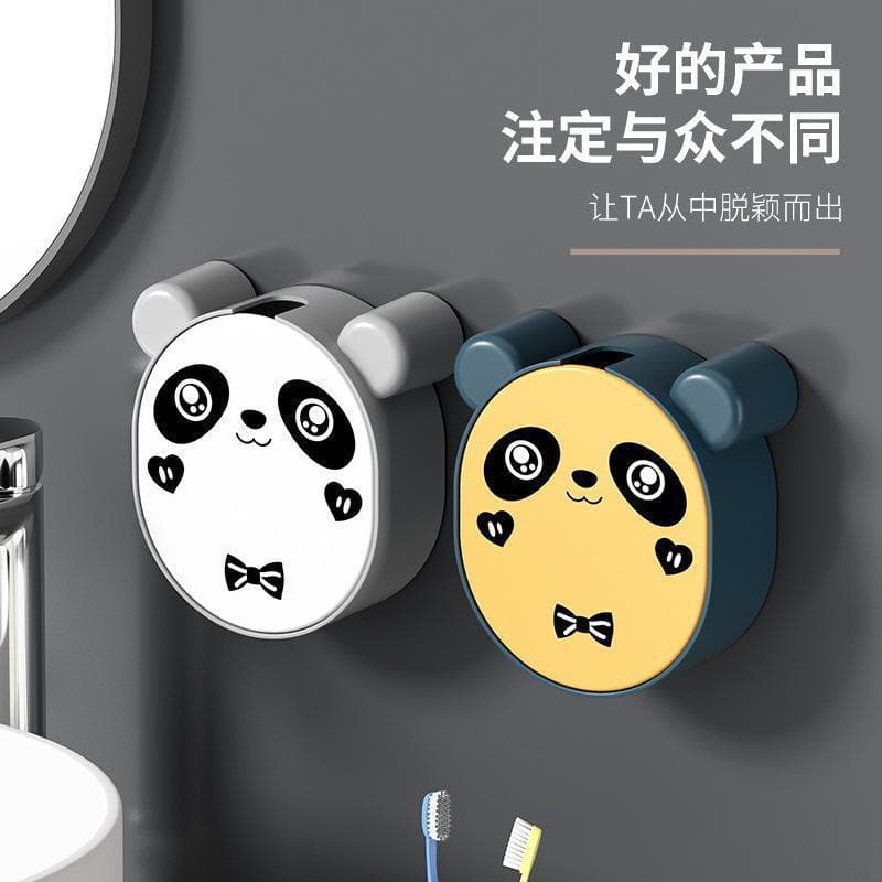 Bonito dos desenhos animados Flip saboneteira dreno toalete fixado na parede perfurado saboneteira Panda caixa de sabão