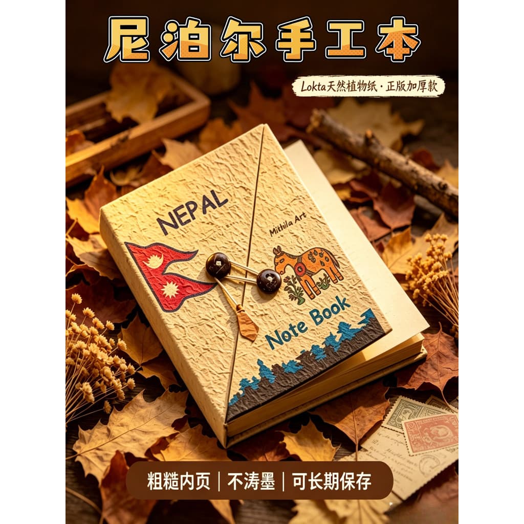 Livro feito à mão do Nepal genuíno, estoque pronto, pacote de material diy, conjunto completo, manual de influenciador r