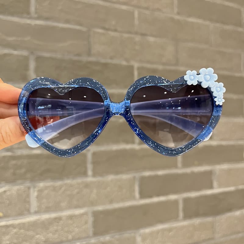 Heart Shape Cute Sunglasses Cartoon Flower Pattern Fashion Glasses for Girls and Boys&--**&*-&-&&*-*-